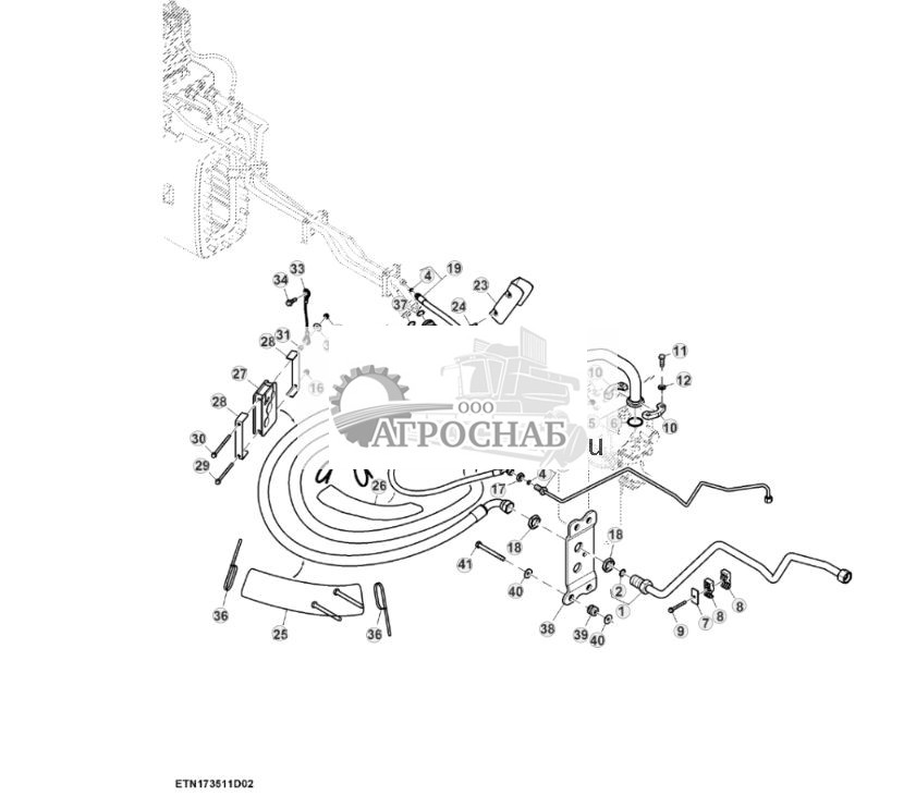 Трубопроводы SCV, стандартный расход, без сцепки, задняя быстроразъемная муфта 12 дюйма, PST (22) (805771 - 807262) - ST932323 789.jpg